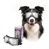 PETLESO Hundebrille für Große Hunde Coole Motorrad Hundebrille Verstellbare Schutzbrille Ati-UV Sonnenbrille für Mittlere/Große Hunde