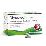 Glycowohl® Eisen-Komplex duodenal hochdosiert mit 4 verschiedenen Eisenformen + Vitamin C - laborgeprüft mit Zertifikat - vegetarisch - 90 Kapseln