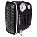 Russell Hobbs 1800 W/1,8KW Elektrische Heizung, Retro Horizontal/Vertikale Heizlüfter in Schwarz mit Einstellbarem Thermostat, 2 Heizstufen, 20m ² Raumgröße, Dial Control, RHRETHFH1001B