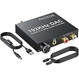 PROZOR DA Wandler 192kHz DAC Konverter Lautstärkeregler Digital SPDIF optischer Koaxial Toslink zu Analog Stereo Audio L/R RCA 3,5 mm Klinkenstecker