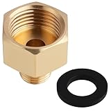 LPG Gas Adapter 1/2'' R x 1/4'' LKS aus Kupfer, Hochwertiger Gasherd und Gasschlauch Verbinder, Übergangsstück für Gaskocher, Hockerkocher und Campingkocher, Inklusive Dichtung, Langlebig und Sicher