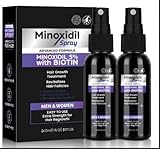 2 Stück Haarwuchsspray Serum für Frauen und Männer, Haarserum Wirkstoff 5% mit Biotin und Niacinamid, reduziert Haarausfall, fördert das Haar und Bartwachstum (30ml*2)