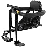 BEAHING Kinderfahrradsitz, Vordermontage, Kleinkindersitz für Fahrrad mit Sicherheitsgurt, Rückenlehne, Fußstütze und Griff für Kinder von 2 bis 5 Jahren, Ersatz für Kinder