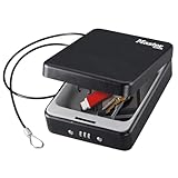 MASTER LOCK Kompakttresor [Kombination] [mit Kabel] P005CEURBLKHRO – Ideal für Scheckbücher, Schmuck, Ausweise, Smartphone und mehr