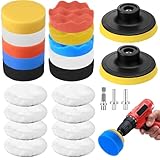 23 Stk 3 Zoll/76 mm Polierschwämme Pads, Polierset Auto Polierschwamm Auto Putz Set, Polierpads Polierauflage Polierhaub, Polieraufsatz Akkuschrauber Polieraufsatz Bohrmaschine Poliermaschine