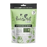 Pooch & Mutt - Kleine Superfood Dental Sticks, Dental Sticks mit Spirulina- und Minzegeschmack für Hunde, 1 Packung mit 7 Sticks