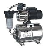 T.I.P. Hauswasserwerk HWW INOX 1300 Plus F, Edelstahl, selbstansaugende Jet-Pumpe, 1200 W, 4350 l/h, 50 m Förderhöhe, 5 bar, 22 l Druckkessel,Vorfilter, Thermo-Überlastschutz, langlebig & wartungsfrei
