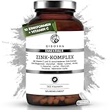 QIDOSHA® Zink Komplex, 365 Kapseln, 25 mg Zink aus 10 verschiedenen Zink-Formen plus Vitamin C, vegan, deutsche Fertigung, jede Charge laborgeprueft