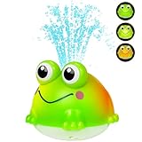 Jovicos Badewannenspielzeug, Baby Badespielzeug mit LED Licht, Frosch Spray Wasserspielzeug, Badewanne Pool Badespielzeug Baby ab 1 2 3 Jahre, Badewann Spielzeug Kinder Geschenk für Jungen und Mädchen