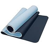 CelinaSun Fitnessmatte 183 x 61 cm Yoga Matte blau hellblau TPE Sportmatte rutschfest Gymnastikmatte Pilates Fitness Matte mit Trageband