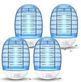 Mückenlampe, Insektenvernichter Elektrisch, Steckdosen-Insektenvernichter mit UV-Licht, mückenfalle, für Fliegen, Mücken, Motten, Küche, für Schlafzimmer, Indoor (4 Pack)