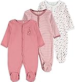 NAME IT Baby - Mädchen Nbfnightsuit 3p W/F dusty Rose Noos Baby und Kleinkind Schlafanz ge, Rosa, 56 EU