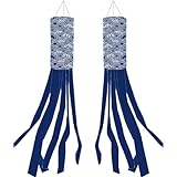 Blauer Windsack, 2 Stück, Windsack Für Den Außenbereich, Bunter Spiralspinner Für Garten, Hinterhof, Zelt, Wohnwagen, Camping, Bunte Flaggen-Dekoration