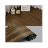 Generisch Vinylboden Selbstklebend 3/10m Holzmaserung PVC Bodenaufkleber Selbstklebende Wasserdichte Wohnzimmer Schlafzimmer Schrankaufkleber Home Verdickung(Dark Brown Wood,40cmX3.0m)