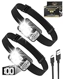 Maxesla LED Stirnlampe Wiederaufladbar mit 70° Winkeleinstellung, Rotlichtsensor, USB Aufladbar, Mini Kopflampe mit 6H+ Laufzeit, IPX4 Wasserdicht, 4 Lichtmodi, Headlamp für Joggen und Outdoor
