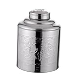 CATIEBYE Teedose Luftdichter Metallbehälter Tragbarer Tee Organizer Aromadichte Aufbewahrung für Losen Tee Vintage Stil für Küche und Zuhause