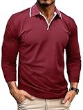 Zetieny Poloshirt Herren Langarm Klassische Trendiges Polo Langarmshirt Herren Freizeit Basic Golf T-Shirts