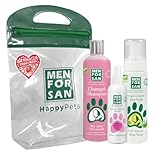 MENFORSAN Katzenhygiene- und Schönheitspaket, sehr sanftes Katzenshampoo 300ml, Erdbeerköl für Katzen 125ml, schäumendes Shampoo für Hunde und Katzen 200ml, reichhaltiger Erdbeerduft