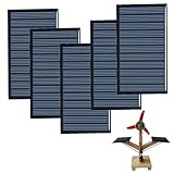 Mini Solarpanel, Mikro Solarmodul, Small Solar Panel, Polykristallines Silizium Solarpanel, Geeignet für Solar Sharing Fahrräder, Solar Rucksäcke, Rasenleuchten, Lampen, 5 Stück, 80 x 45mm, 5V 100mA