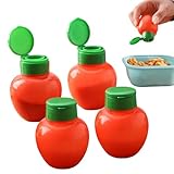 Salzstreuer, Salz Und Pfeffer Streuer Gewürzbehälter, 4-teilige manuelle Streuer Kleine Küchenaccessoires Gläser für Haushaltskochen Tisch Restaurant Campingzubehör