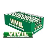 VIVIL Rollen Natürliches Pfefferminz, 30 Rollen, frische Pastillen mit Pfefferminzgeschmack, glutenfrei & laktosefrei, 30 x 29g