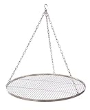 70 cm Grillrost Edelstahl für Schwenkgrill 3 Bein BBQ Grill Rost mit Kette 14 mm Stababstand