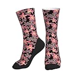 Lila Rosa Lilien Blumen Socken Neuheit Lustige Socken Schweißabsorbierend Wandersocken Für Geburtstag Sommer Arbeit 40Cm