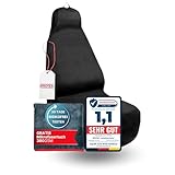 PROTEX© Sitzschoner für Autositze - [Testsieger 2025] Werkstattschoner - Rutsch- und wasserfestes, schmutzabweisendes Oxford-Material - Ideale Passform - schwarz mit roten Nähten (1 Stück)