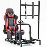 Anman Racing Simulator Cockpit mit rotem Sitz passend für Logitech G29 G920 G923/Thrustmaster T300RS TX/Fanatec Shifter & Pedale nicht enthalten
