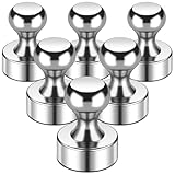 FINDMAG 6 silberne Magnete für Kühlschrank, starke Whiteboard-Magnete, magnetische Pinnnadeln für Zuhause, Küche, Bilder, Büro, Pinnwand