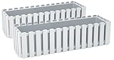 Tymar Blumenkasten landhausstil, Balkonkasten lattenoptik, Pflanzkasten Landhaus, 2er-Pack, Garten, Balkon, Terrasse (Weiß, 60 cm)