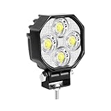 Willpower 1PC Led Arbeitsscheinwerfer 2.8 Zoll 16W Mini Led Scheinwerfer 12V 24V Spot Wasserdicht IP67 für Offroad Auto Traktor Boot 4x4 Motorrad Zusatzscheinwerfer Rückfahrscheinwerfer, 6000K Weiß
