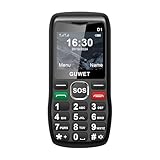 Guwet Seniorenhandy ohne Vertrag, 2G, Dual-SIM-Handy mit Notruftaste und großen Tasten, 1600 mAh Akku, Langer Standby-Zeit, Schwarz.