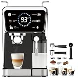 KB ELEMENTS Siebträgermaschine - One Touch Cappuccino/Latte Macchiato, 3 in 1 Espressopulver, Kaffekapseln und Kaffepads, Siebträgermaschine, Ulka Pumpe Made in Italy, 20 bar Espressomaschine, 204CB