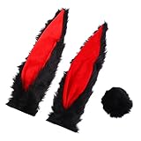 Cabilock 1Satz Motorradhelm Dekoration mit Plüschkaninchenohren Abnehmbares Zubehör für Damen Geeignet für Fahrrad und Motocross Langlebig und Einfach zu Befestigen