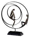 Casablanca Deko Skulptur Figur Dekofigur - aus Kunstharz - Model: Patience - Farben: Bronze Schwarz - Deko Wohnzimmer - Höhe 41 cm