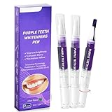 Zahnaufhellung Stift Bleaching Zähne, Purple Teeth Whitening Pen 3 Stück, Schmerzfreies Schnelles Aufhellen Anwendungen Zahnweiss Stift, Effektiv Flecken Entfernen Weiße Zähne zu Hause