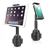 APPS2Car Handy Halterung Pkw, 2-in-1 Tablet Halterung Getränkehalter Auto, Verstellbar Kfz Halterung Handy Kompatibel mit 4.3-11 Zoll Tablets, iPad Mini/Air/Pro, iPhone, Alle Smartphones.