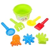 VICASKY 8 Teiliges Strandspielzeug Set Für Bunter Strandeimer Mit Förmchen Schaufel Und Bagger Ideales Sandspielzeug Für Strand Und Sandkasten Fördert Kreativität Und Spielspaß