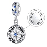 NARTGO Kompass 'I'd be Lost Without You', kompatibel mit Pandora-Charm-Armbändern, Schmuck, Geburtstagsgeschenke, Metall, ohne Edelstein