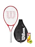 Wilson Federer 26 Junior Tennisschläger mit Cover und 3 Tennisbällen