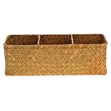 Generisch Aufbewahrungsbox aus Seegrasgewebe mit 3 Fächern Haushaltsorganizer für Kleinigkeiten Platzsparend und Leicht für Zuhause und Büro