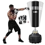 Dripex Freistehender Boxsack Standboxsäcke 178cm Boxsack, MMA Boxpartner Boxing Trainer Heavy Duty Punchingsäcke Boxsack mit Saugfuß