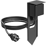 ledscom.de Garten Steckdosen-Säule PIWI mit Erdspieß und 2m Kabel für außen, IP44, 1-Fach, anthrazit