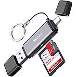 Beikell SD Kartenleser, Dual Stecker USB 3.0 & Typ C Kartenlesegerät Highspeed OTG Adapter für MMC/Micro-SD/TF/SDXC/SDHC/Micro-SDHC/Micro-SDXC/SD, Kompatibel mit iPhone 16 Series/Android/Windows/Mac