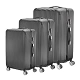 MOTUZP Koffer Handgepäck ABS Hard Case 4 Rollen Teleskopgriff Zahlenschloss,Hartschalen-Koffer Rollkoffer Reisekoffervon