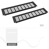 WJUAN Alu Lüftungsgitter 400x100mm schwarz eckig - Belüftungsgitter für Schränke, Schlafzimmer & Türen