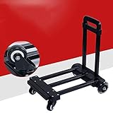 AUNEVN Handwagen-Einkaufswagen-Einkaufswagen, Schwerer Gepäckwagen, Klappwagen, Tragbarer Einkaufswagen Mit Abnehmbarer Tasche Und Faltbarer Design-Räder Trolleys/a