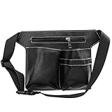 HINTRMENT Friseurtasche aus Verstellbar Tragbar Friseurwerkzeug Aufbewahrungstasche für Scheren Haarschneidegeräte Barttrimmer Stylist Gürteltasche Schwarz