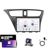 9-Zoll-Autoradio mit Android 14 for Honda Civic 2012–2017 | Kabelloses CarPlay und Android Auto | Plug-and-Play-GPS-Navigation | Kostenlose Rückfahrkamera | Behält die Lenkradsteuerung bei(T5 8 Core 4